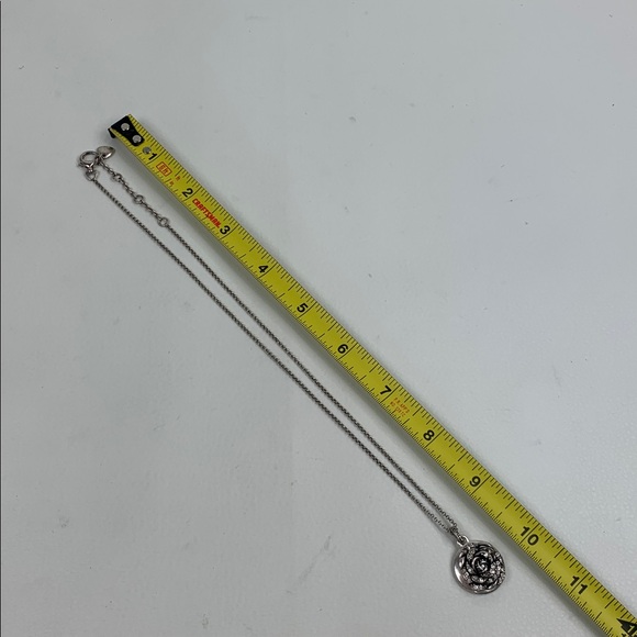 Fossil Silver Rose Sparkle Pendant Necklace Live in Sunshine Quote 18” Chain - Picture 7 of 9